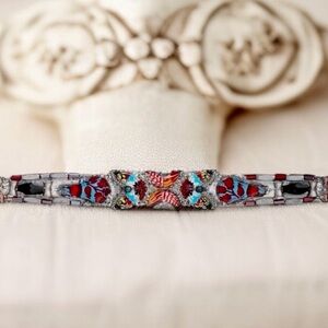 Ayala Bar Autumn Aurora Stone Rose Bracelet Artisan Glass Bead Designer Jewelry